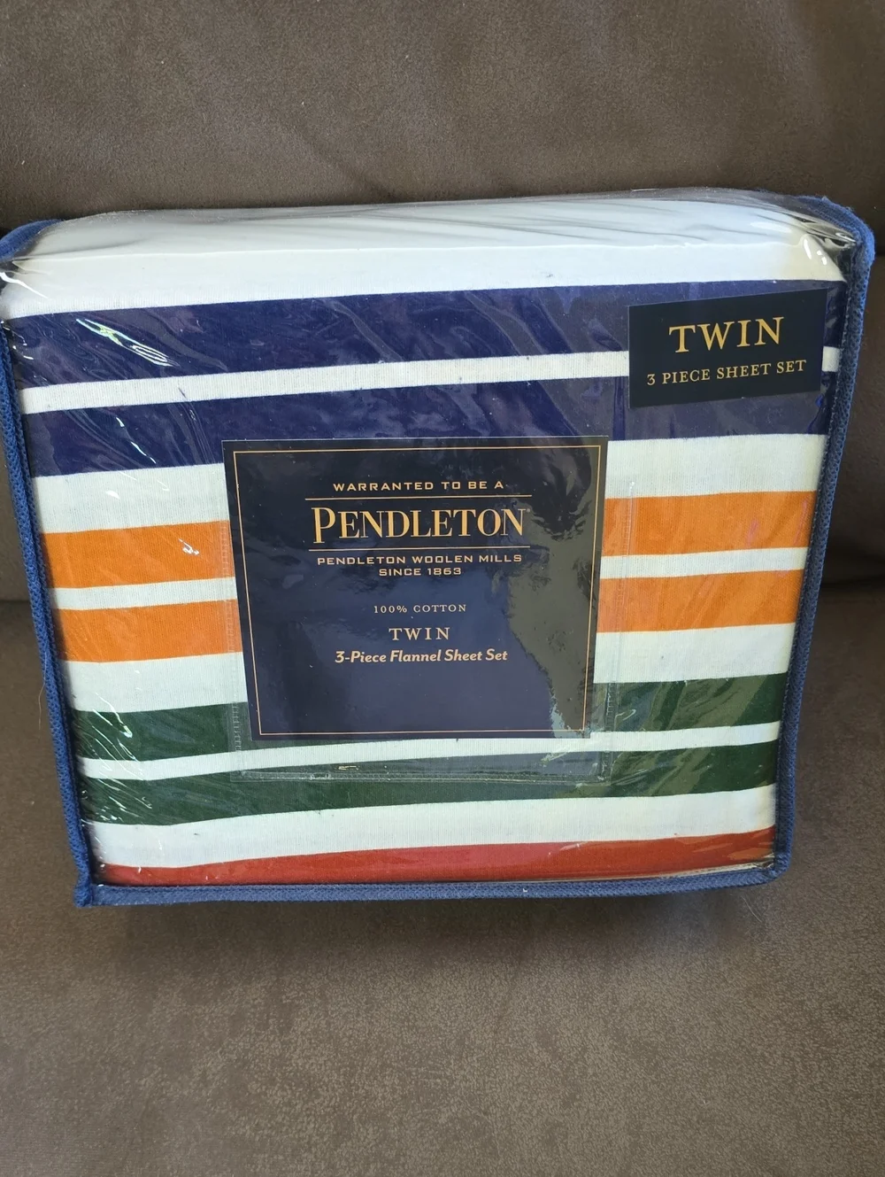 Pendleton Pine Island Twin Sheet Set 3 Piece Bedding with Multicolor Stripes